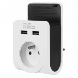 CHARGEUR 16A 2 USB SUPPORT TEL